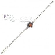 Браслет серебряный с камнем "кошачий глаз" (Новинка) 3400 