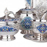 Сервиз чайный с горячей эмалью, арт №7054