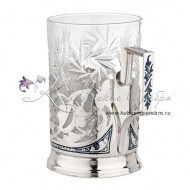 Серебряный подстаканник с чернением, арт №8056