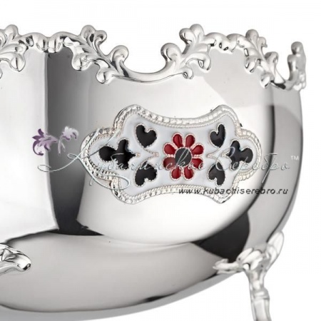 Конфетница гладкая серия Жасмин с эмалью