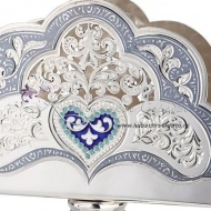 Салфетница из серебра с эмалью , арт №4960