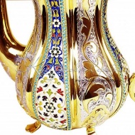 Чайник с позолотой и горячей эмалью на 1200 мл, арт №1429